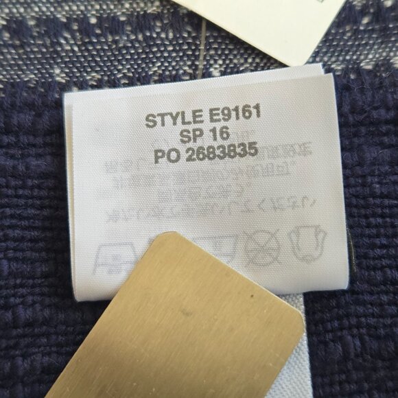 NWT J. Crew Cotton Scarf Navy & White - Picture 5 of 12